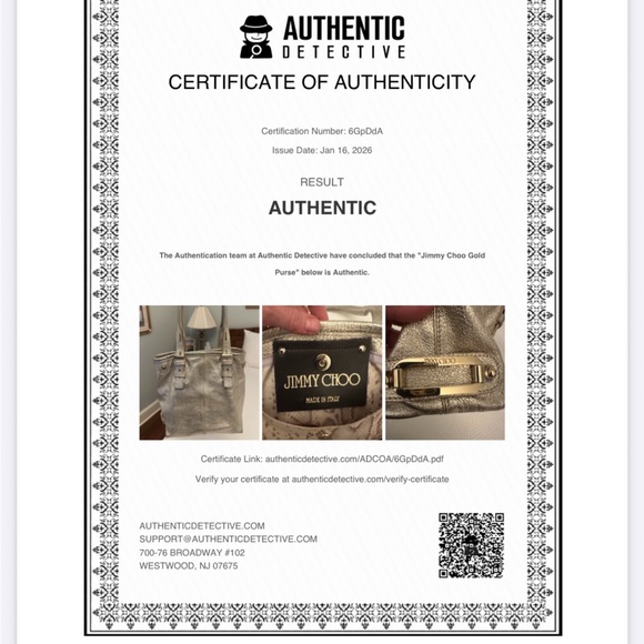 Authenticated Jimmy Choo Metallic Gold Tote - Picture 11 of 16